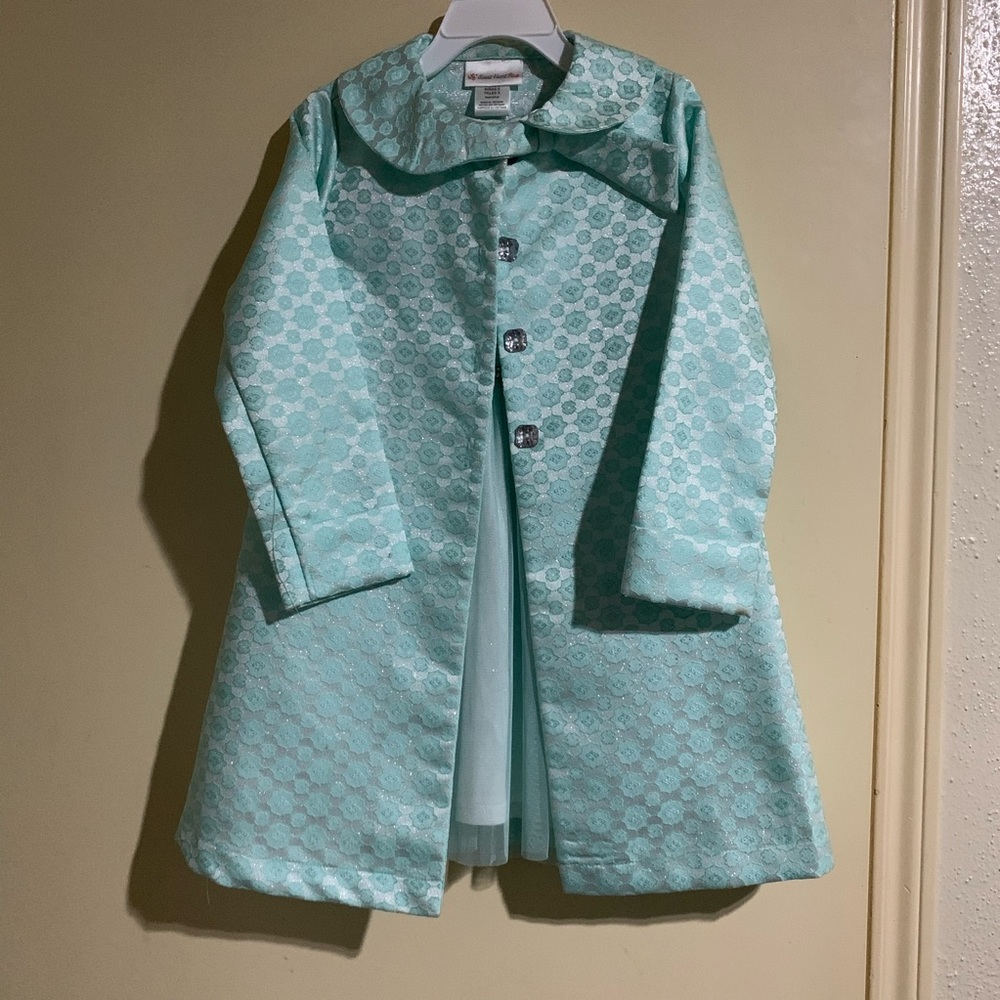 Girls turquoise coat dress